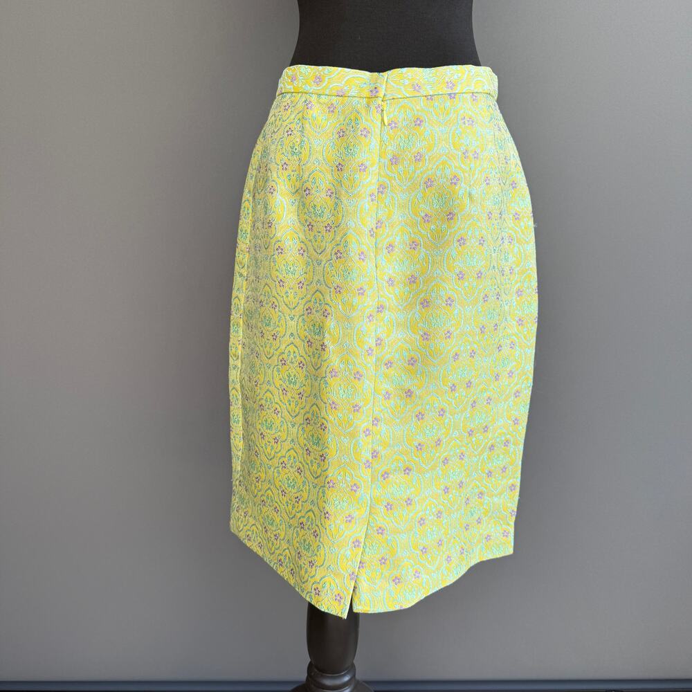 Vtg 90s Y2K Rickie Freeman for Teri Jon brocade pencil skirt - Size M Easter - Picture 6 of 10